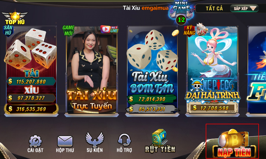 nạp tiền qua Internet Banking