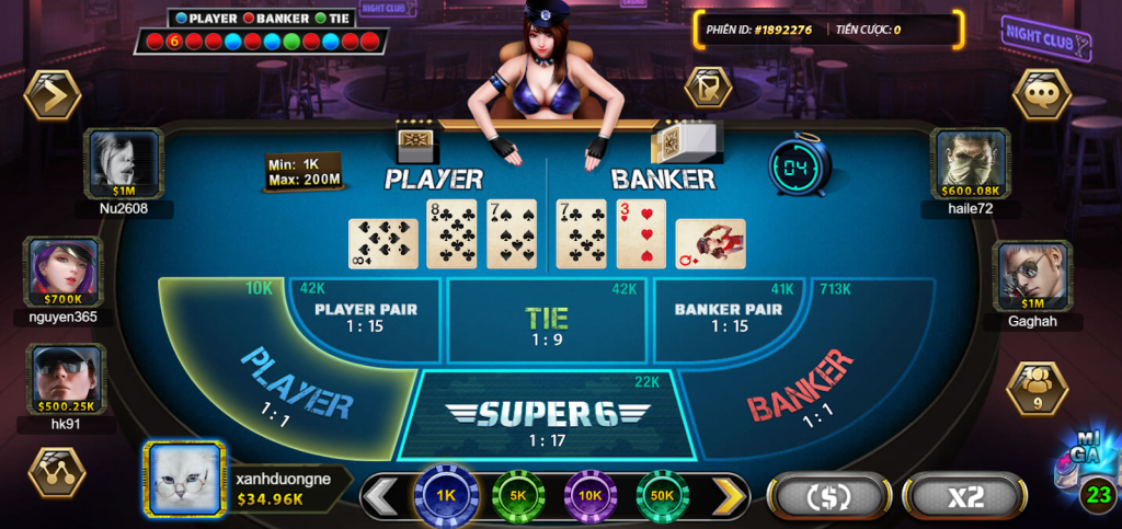 Luật chơi Super 6 Baccarat